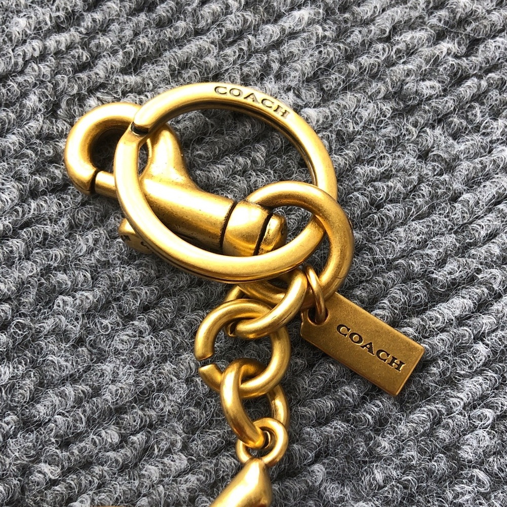 Coach Gold-Tone Cherry Keychain with Red Glitter Cherries - Picture 2 of 4